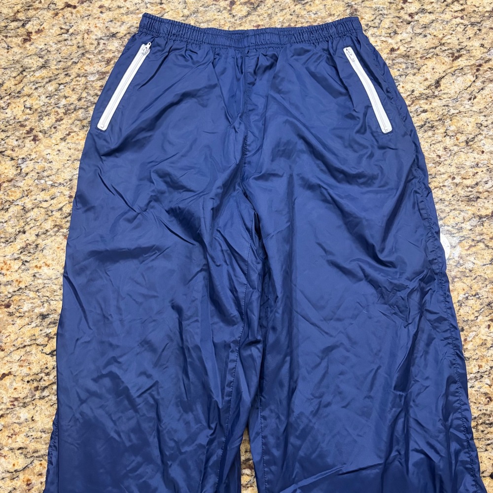 Vintage Nike Boys XL 16-18 Navy Blue Lined Windbreaker Track Pants Zipper v
